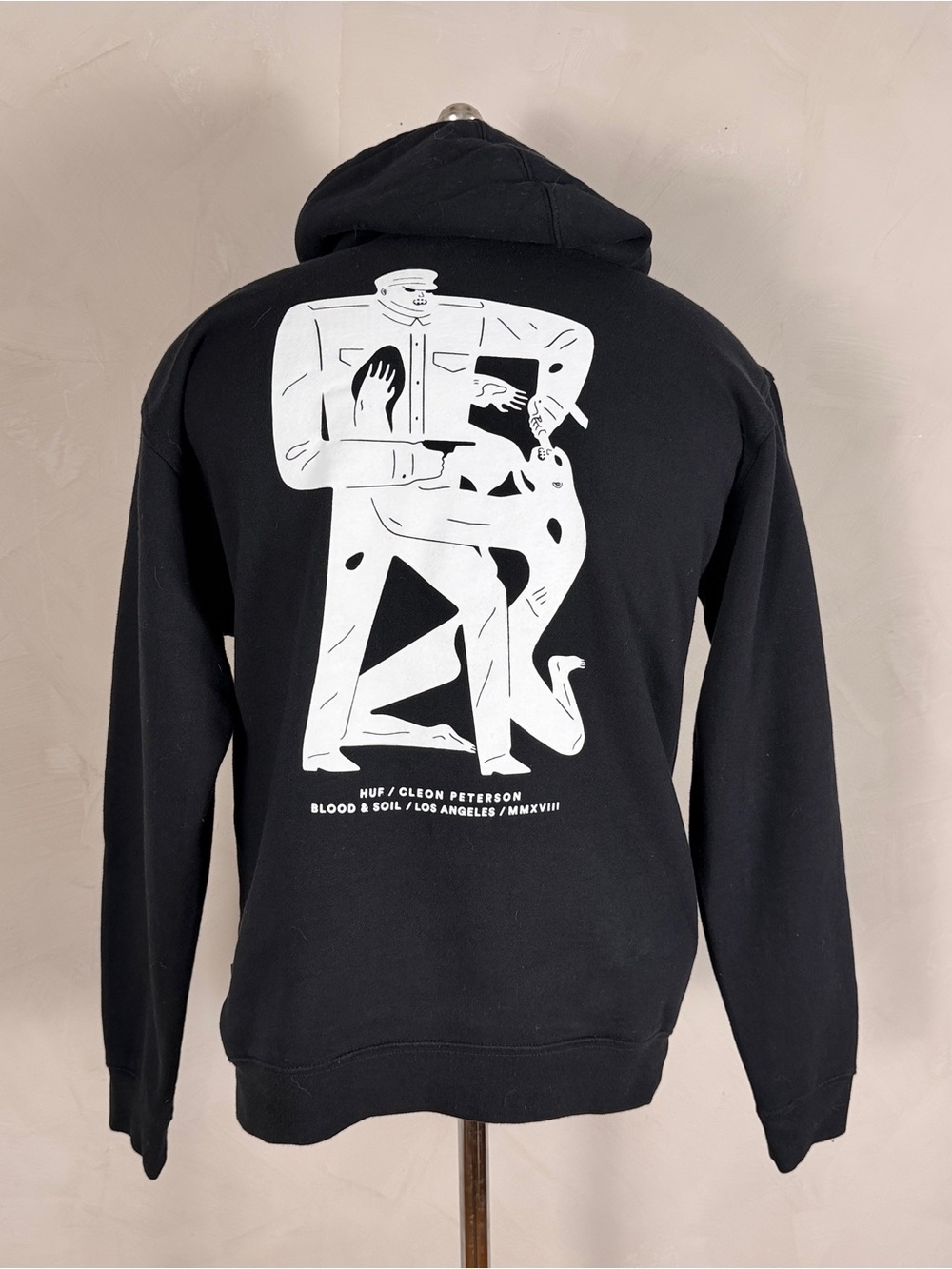 HUF x Cleon Peterson Blood & Soil 2018 Black Graphic Hoodie M